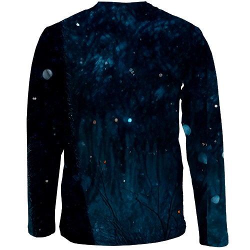 Детский 3D лонгслив Конь с сияющими глазами (вид сзади)