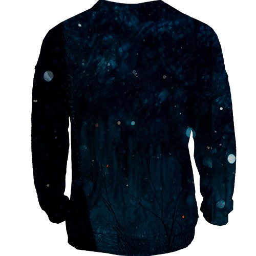 3D світшот Кінь з сяючими очима (вид ззаду)