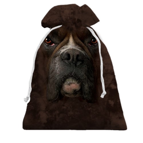 3D Подарунковий мішечок з мордою Боксера (вид спереду)