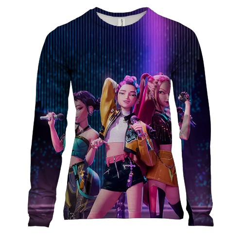 Жіночий 3D лонгслів K-pop demon hunters show (вид спереду)