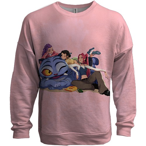 3D свитшот K-pop demon hunters (вид спереди)