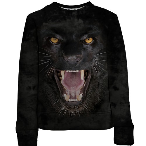 Дитячий 3D світшот Чорна пантера (вид спереду)