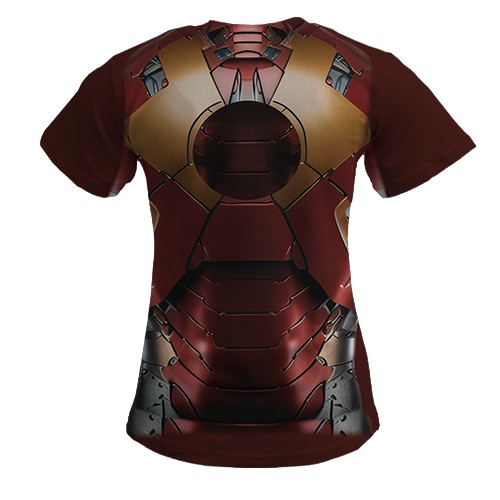 Жіноча 3D футболка Костюм Залізної Людини (вид ззаду)