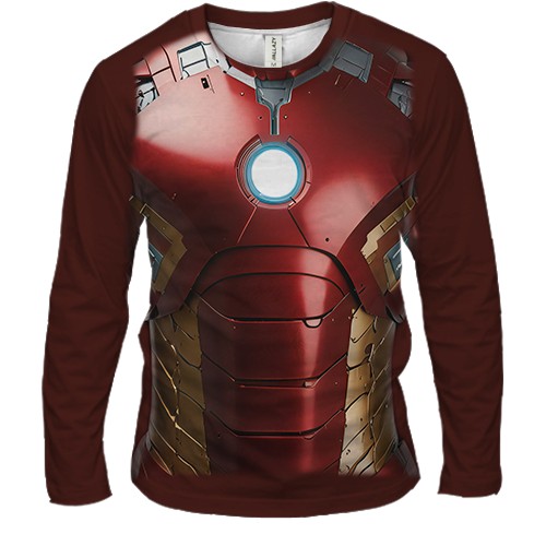 Мужской 3D лонгслив Костюм Железного Человека (вид спереди)