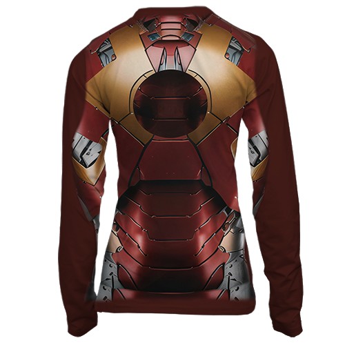 Женский 3D лонгслив Костюм Железного Человека (вид сзади)