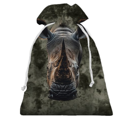 3D Подарунковий мішечок з мордою носорога (вид спереду)