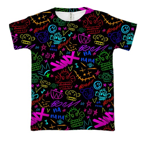 3D футболка LoL - Arcane, Neon Logo (вид спереду)