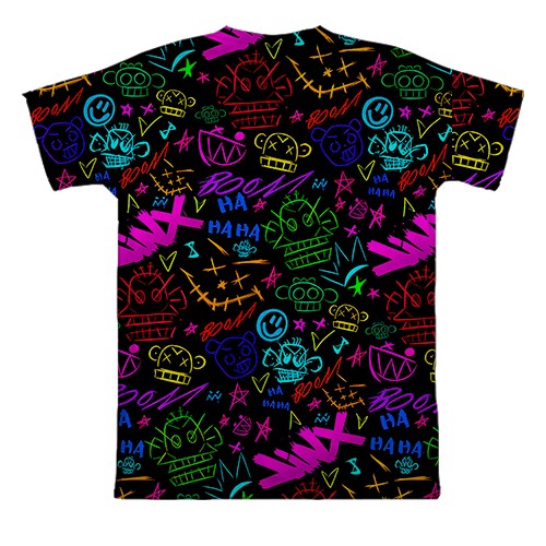 3D футболка LoL - Arcane, Neon Logo (вид ззаду)