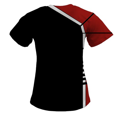 Женская 3D футболка Mass Effect, N7 logo (вид сзади)