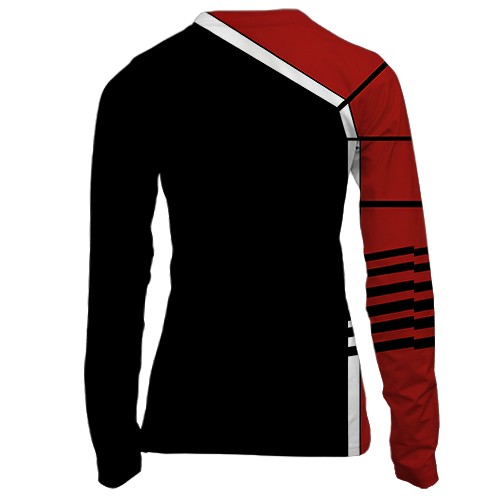 Женский 3D лонгслив Mass Effect, N7 logo (вид сзади)