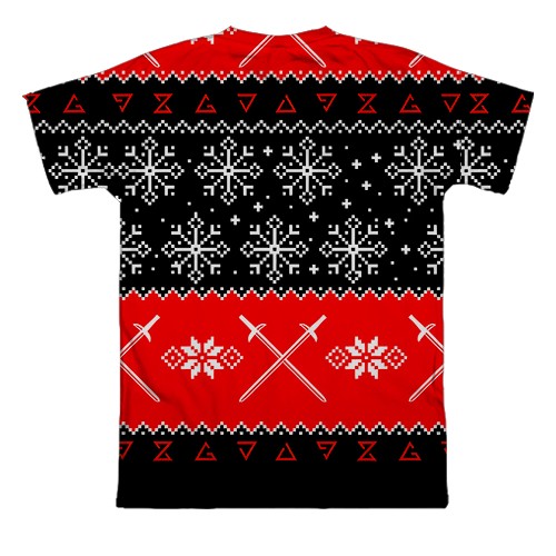 3D футболка Новогодний Ведьмак (вид сзади)