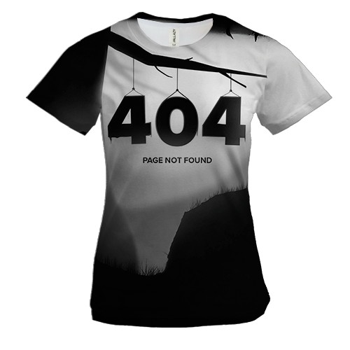 Жіноча 3D футболка Limbo - 404 not found (вид спереду)