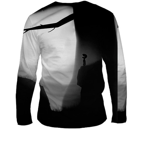 Мужской 3D лонгслив Limbo - 404 not found (вид сзади)