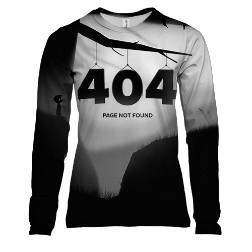 Женский 3D лонгслив Limbo - 404 not found (вид спереди)