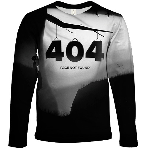 Дитячий 3D лонгслів Limbo - 404 not found (вид спереду)