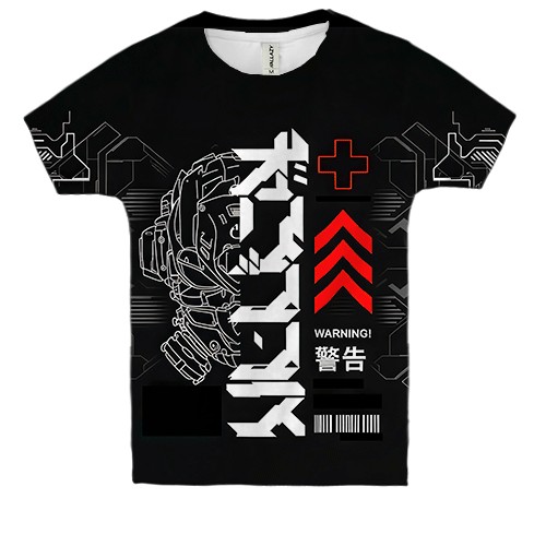 Детская 3D футболка Cyber Art Style (вид спереди)