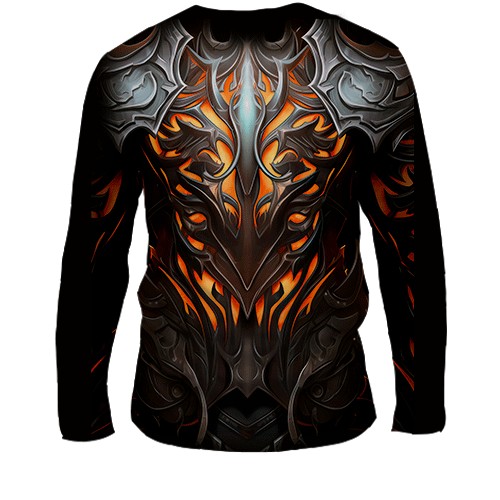 Чоловічий 3D лонгслів Fire Costume (DarkSouls) (вид ззаду)