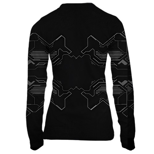Жіночий 3D лонгслів Cyber Art Style (вид ззаду)