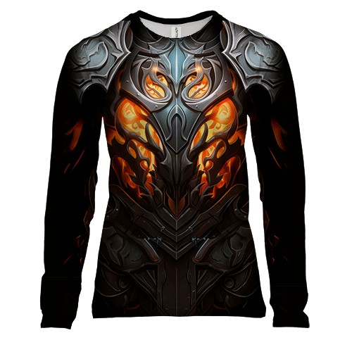Женский 3D лонгслив Fire Costume (DarkSouls) (вид спереди)