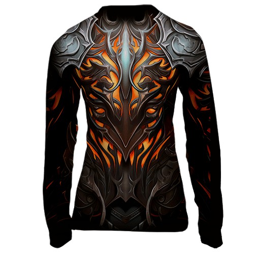 Женский 3D лонгслив Fire Costume (DarkSouls) (вид сзади)