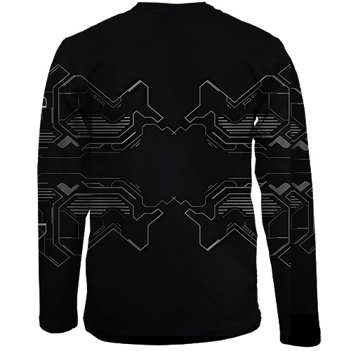 Дитячий 3D лонгслів Cyber Art Style (вид ззаду)