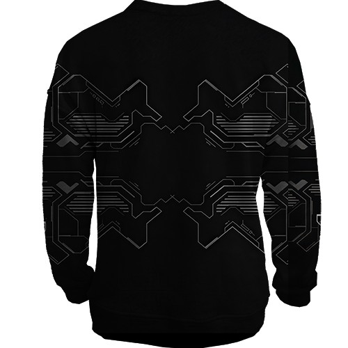 3D світшот Cyber Art Style (вид ззаду)