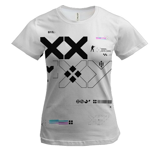 Жіноча 3D футболка Printstream style - CS2 (вид спереду)