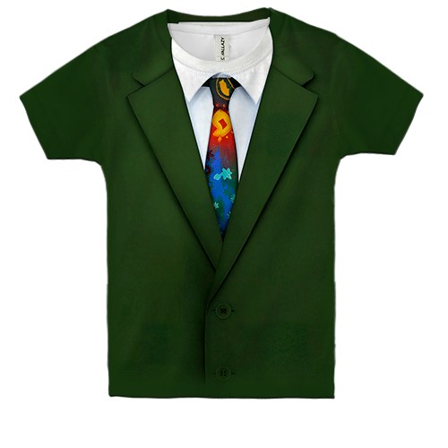 Детская 3D футболка Costume Disco Elysium (вид спереди)