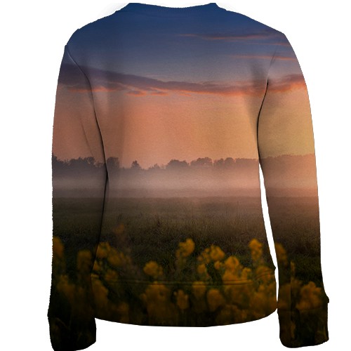 Дитячий 3D світшот з конями на полі (вид ззаду)