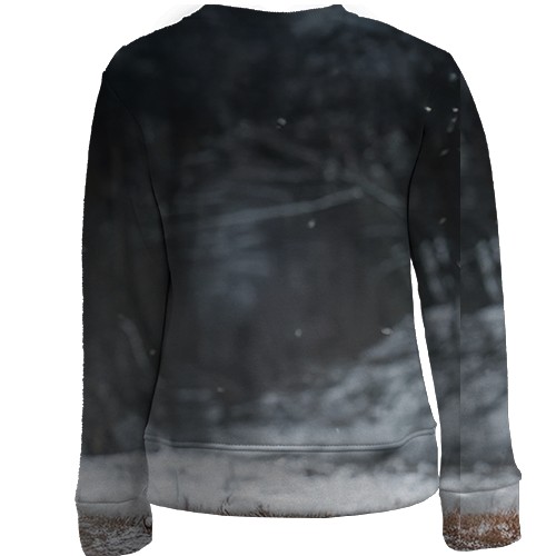 Детский 3D свитшот Лошадь и зима (вид сзади)