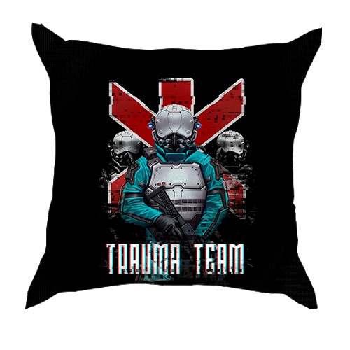 3D подушка Cyberpunk 2077 trauma team soldiers (вид спереди)