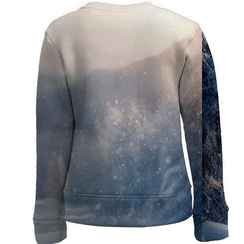 Дитячий 3D світшот Кінь і сніговий ліс (вид ззаду)