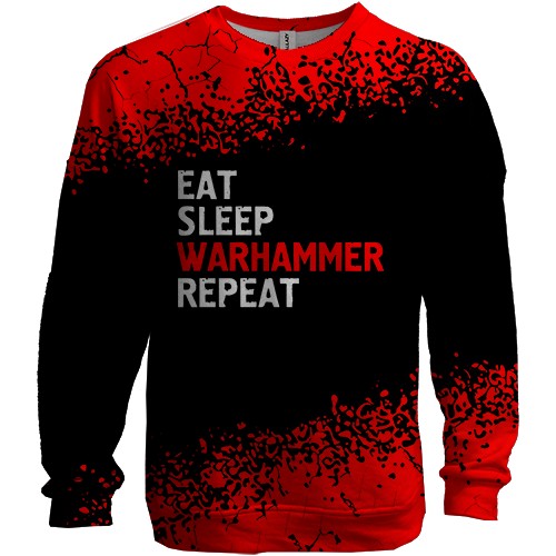 3D свитшот Eat Sleep Warhammer Repeat (вид спереди)