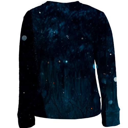 Детский 3D свитшот Конь с сияющими глазами (вид сзади)