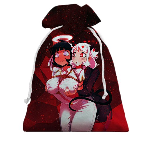 3D Подарочный мешочек Helltaker - Azazel X Modeus (вид спереди)