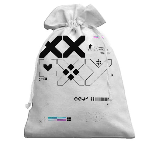 3D Подарочный мешочек Printstream style - CS2 (вид спереди)