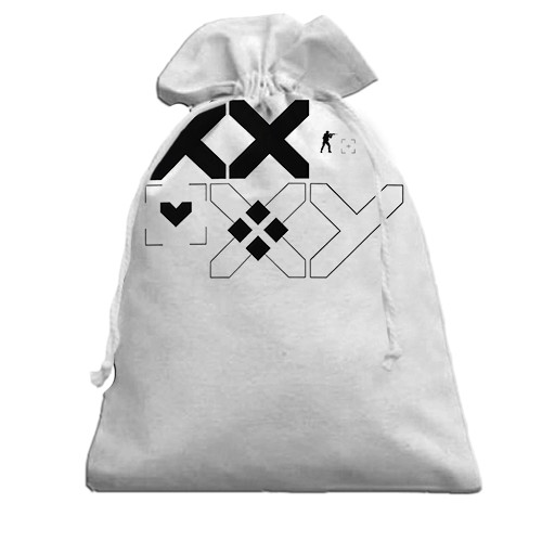 3D Подарочный мешочек Printstream style - CS2 (вид сзади)