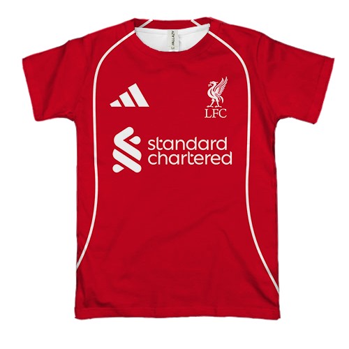3D футболка форма Ліверпуль (вид спереду)