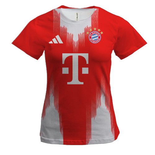 Жіноча 3D футболка ФК «Баварія» 25/26 (вид спереду)