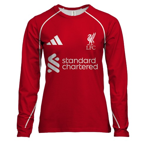 Жіночий 3D лонгслів форма Ліверпуль (вид спереду)