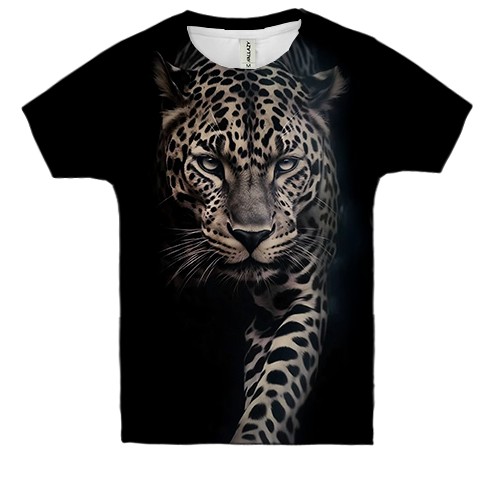 Детская 3D футболка с белым тигром (3) (вид спереди)