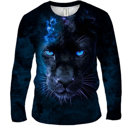 Чоловічий 3D лонгслів з пантерою (вид спереду)