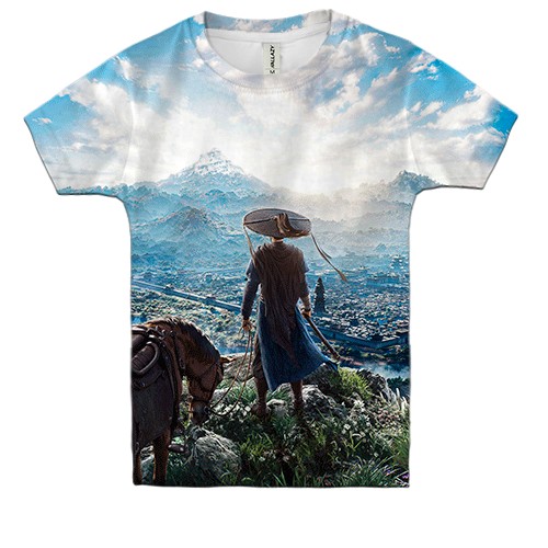 Детская 3D футболка Where Winds Meet, пейзаж (вид спереди)