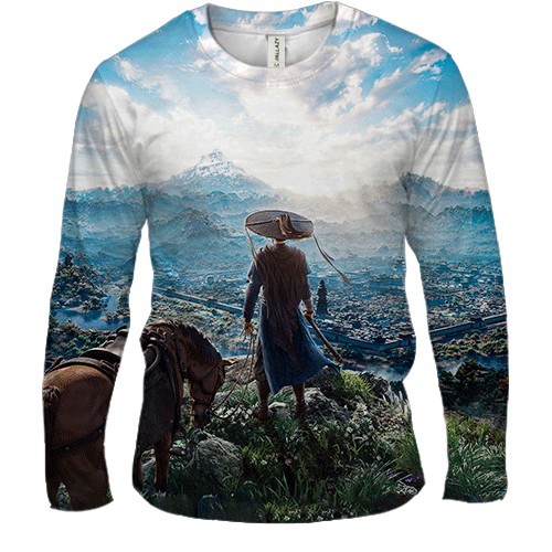 Мужской 3D лонгслив Where Winds Meet, пейзаж (вид спереди)