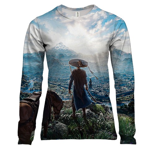 Женский 3D лонгслив Where Winds Meet, пейзаж (вид спереди)