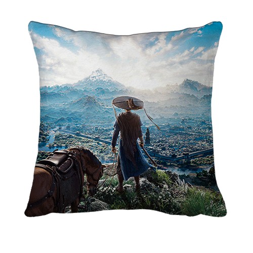 3D подушка Where Winds Meet, пейзаж (вид спереду)