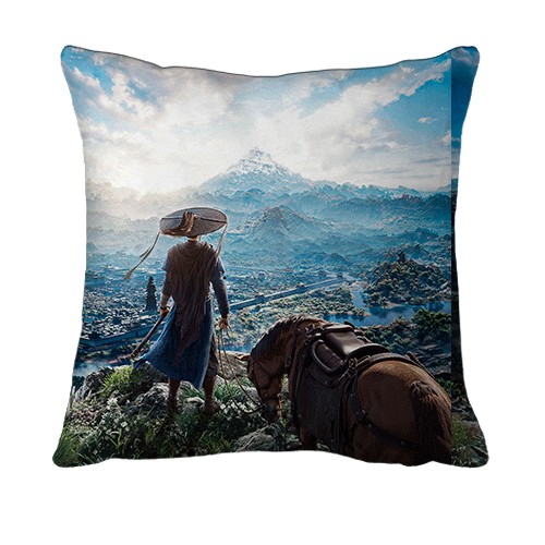 3D подушка Where Winds Meet, пейзаж (вид ззаду)