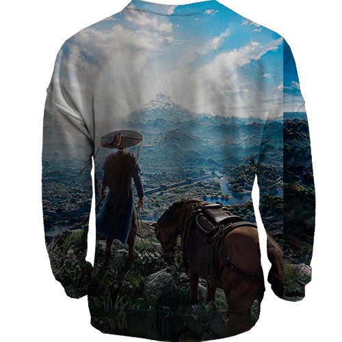 3D свитшот Where Winds Meet, пейзаж (вид сзади)