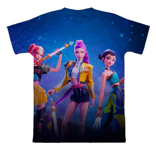 3D футболка Fortnite - KPop Demon Hunters (вид сзади)