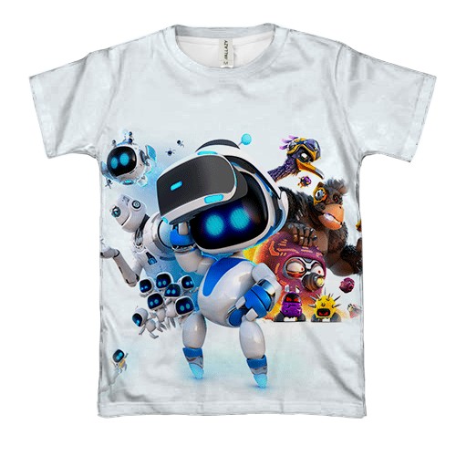 3D футболка Astro Bot Game (вид спереди)